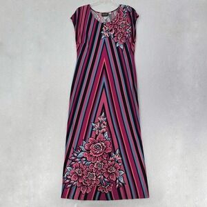 Bob Mackie Wearable‎ Art Colorful Maxi Dress Liquid Knit Maximalist MEDIUM